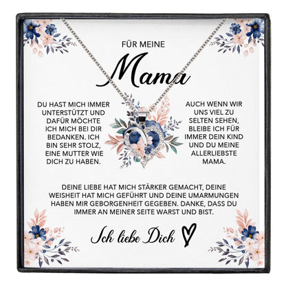 22Feels® Für Meine Mama Geschenk Muttertag Geburtstag Silber 925/000 Herz Halskette Valentinstag Frauen Schmuck mit Karte Mutter Weihnachten Damen Collier Eltern-Schmuck mit Botschaftskarte - Herz21-22Feels