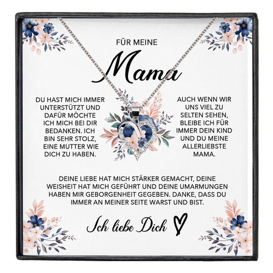 22Feels® Für Meine Mama Geschenk Muttertag Geburtstag Silber 925/000 Herz Halskette Valentinstag Frauen Schmuck mit Karte Mutter Weihnachten Damen Collier Eltern-Schmuck mit Botschaftskarte - Herz21-22Feels