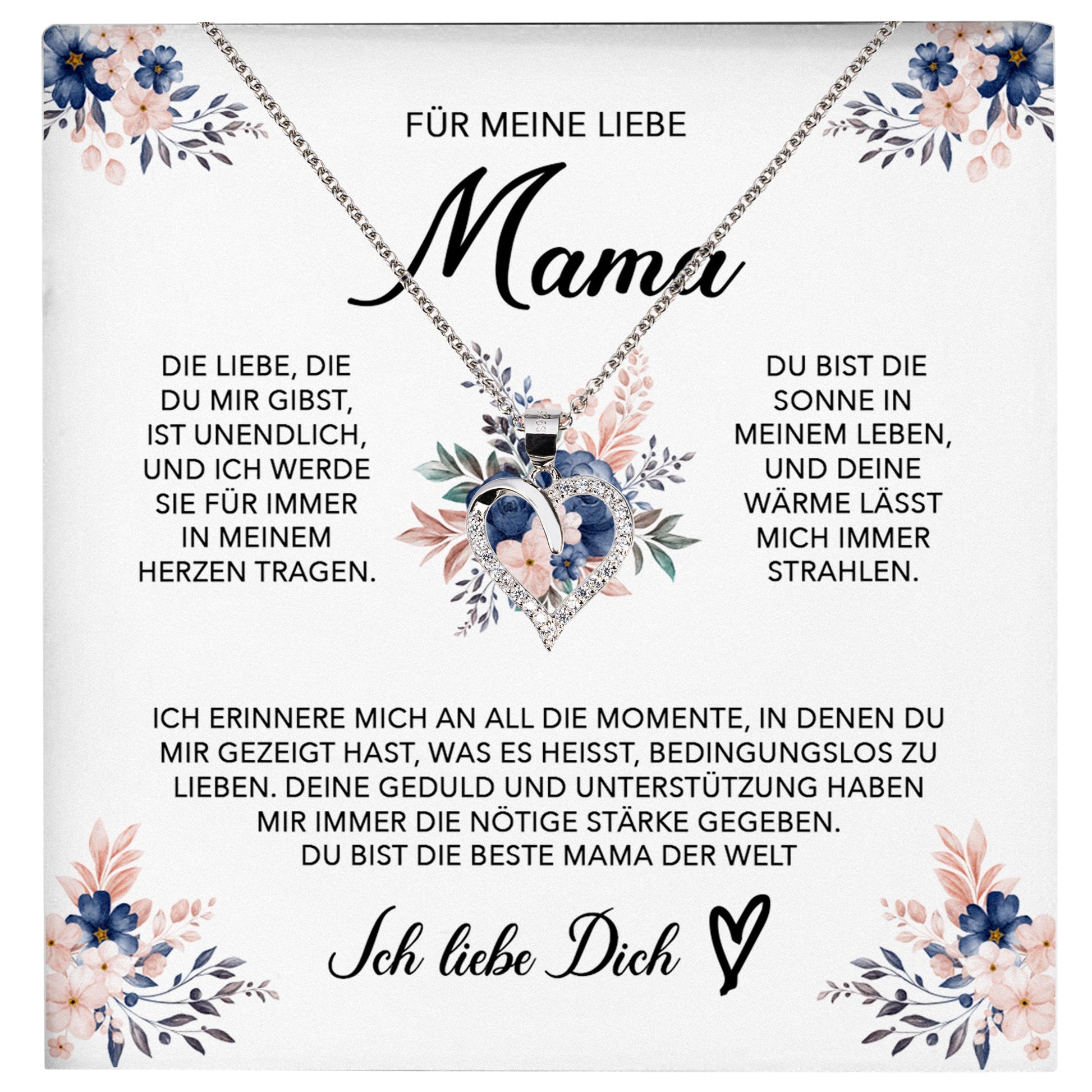 22Feels® Liebe Mama Geschenk Muttertag Geburtstag Silber 925/000 Herz Halskette Valentinstag Frauen Schmuck mit Karte Mutter Weihnachten Damen Collier Eltern-Schmuck mit Botschaftskarte - Herz21-22Feels