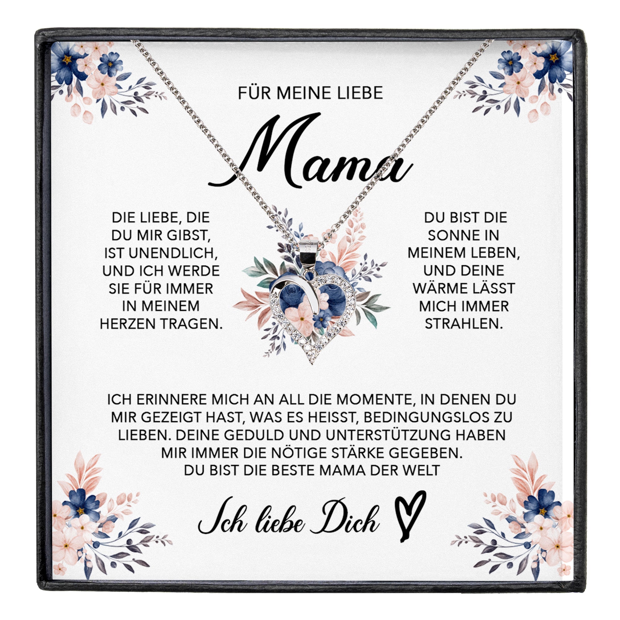 22Feels® Liebe Mama Geschenk Muttertag Geburtstag Silber 925/000 Herz Halskette Valentinstag Frauen Schmuck mit Karte Mutter Weihnachten Damen Collier Eltern-Schmuck mit Botschaftskarte - Herz21-22Feels