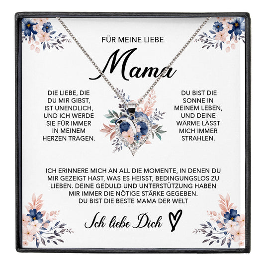 22Feels® Liebe Mama Geschenk Muttertag Geburtstag Silber 925/000 Herz Halskette Valentinstag Frauen Schmuck mit Karte Mutter Weihnachten Damen Collier Eltern-Schmuck mit Botschaftskarte - Herz21-22Feels
