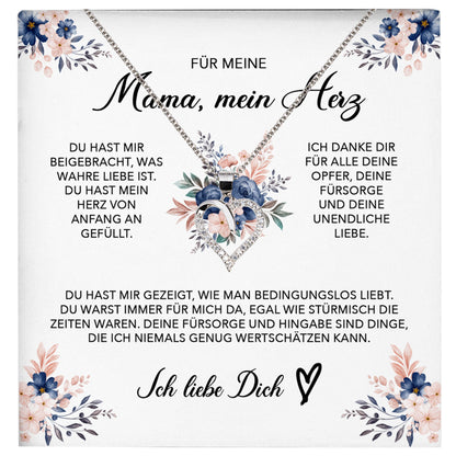 22Feels® Liebe Mama Geschenk Muttertag Geburtstag Silber 925/000 Herz Halskette Valentinstag Frauen Schmuck mit Karte Mutter Weihnachten Damen Collier Eltern-Schmuck mit Botschaftskarte - Herz21-22Feels