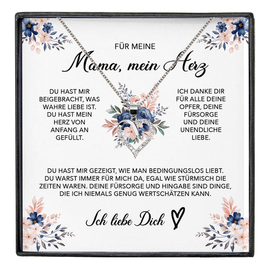 22Feels® Liebe Mama Geschenk Muttertag Geburtstag Silber 925/000 Herz Halskette Valentinstag Frauen Schmuck mit Karte Mutter Weihnachten Damen Collier Eltern-Schmuck mit Botschaftskarte - Herz21-22Feels