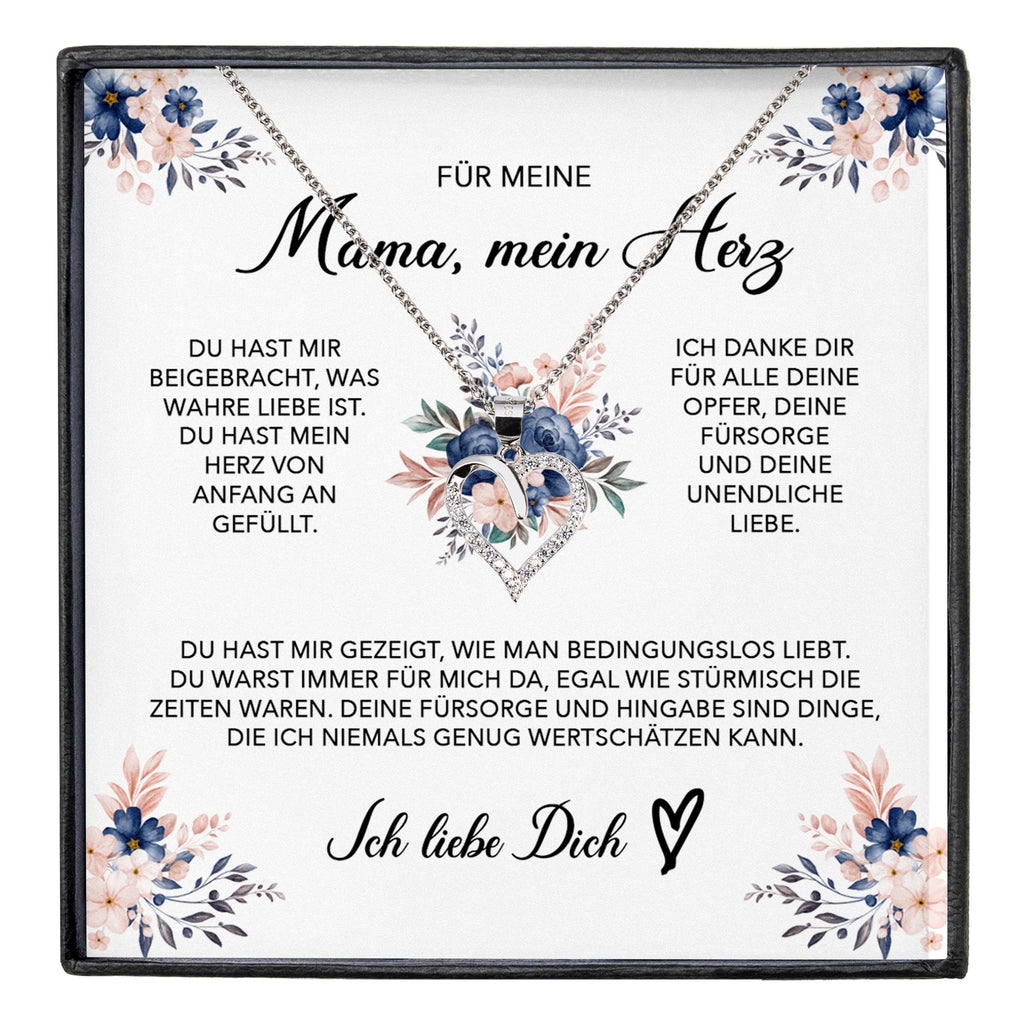 22Feels® Liebe Mama Geschenk Muttertag Geburtstag Silber 925/000 Herz Halskette Valentinstag Frauen Schmuck mit Karte Mutter Weihnachten Damen Collier Eltern-Schmuck mit Botschaftskarte - Herz21-22Feels