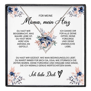22Feels® Liebe Mama Geschenk Muttertag Geburtstag Silber 925/000 Herz Halskette Valentinstag Frauen Schmuck mit Karte Mutter Weihnachten Damen Collier Eltern-Schmuck mit Botschaftskarte - Herz21-22Feels