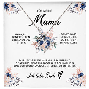 22Feels® Für Meine Mama Geschenk Muttertag Geburtstag Silber 925/000 Herz Halskette Valentinstag Frauen Schmuck mit Karte Mutter Weihnachten Damen Collier Eltern-Schmuck mit Botschaftskarte - Herz21-22Feels