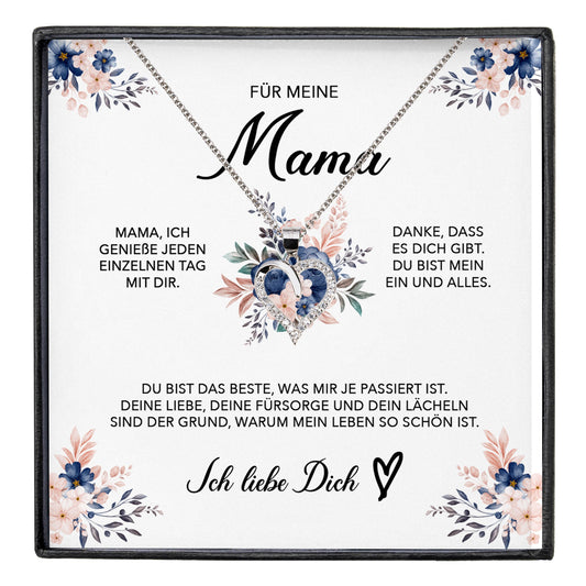22Feels® Für Meine Mama Geschenk Muttertag Geburtstag Silber 925/000 Herz Halskette Valentinstag Frauen Schmuck mit Karte Mutter Weihnachten Damen Collier Eltern-Schmuck mit Botschaftskarte - Herz21-22Feels