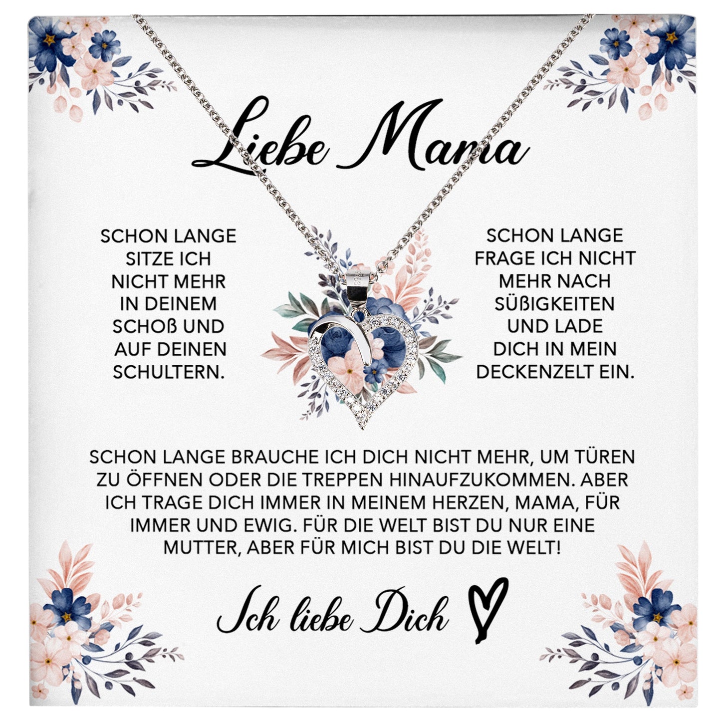 22Feels® Liebe Mama Geschenk Muttertag Geburtstag Silber 925/000 Herz Halskette Valentinstag Frauen Schmuck mit Karte Mutter Weihnachten Damen Collier Eltern-Schmuck mit Botschaftskarte - Herz21-22Feels