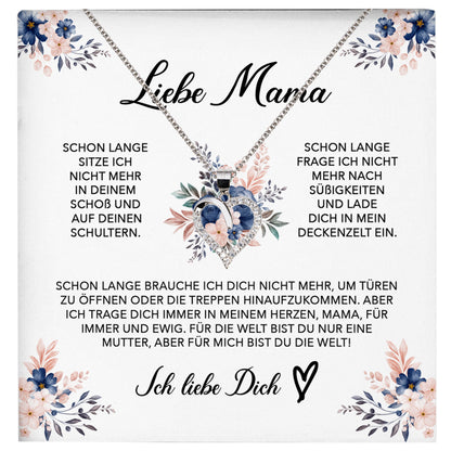 22Feels® Liebe Mama Geschenk Muttertag Geburtstag Silber 925/000 Herz Halskette Valentinstag Frauen Schmuck mit Karte Mutter Weihnachten Damen Collier Eltern-Schmuck mit Botschaftskarte - Herz21-22Feels