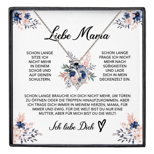 22Feels® Liebe Mama Geschenk Muttertag Geburtstag Silber 925/000 Herz Halskette Valentinstag Frauen Schmuck mit Karte Mutter Weihnachten Damen Collier Eltern-Schmuck mit Botschaftskarte - Herz21-22Feels