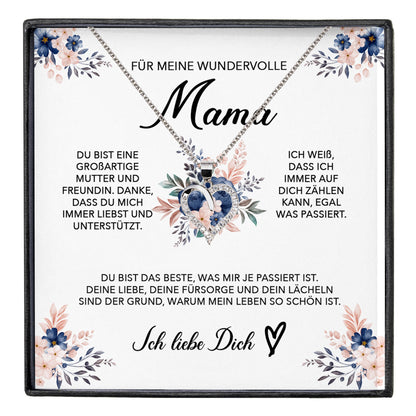 22Feels® Wundervolle Mama Geschenk Muttertag Geburtstag Silber 925/000 Herz Halskette Valentinstag Frauen Schmuck mit Karte Mutter Weihnachten Damen Collier Eltern-Schmuck mit Botschaftskarte - Herz21-22Feels