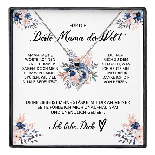 22Feels® Beste Mama der Welt Geschenk Muttertag Geburtstag Silber 925/000 Herz Halskette Valentinstag Frauen Schmuck mit Karte Mutter Weihnachten Damen Collier Eltern-Schmuck mit Botschaftskarte - Herz21-22Feels