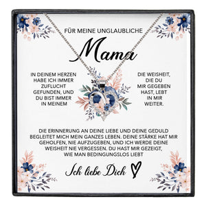 22Feels® Unglaubliche Mama Geschenk Muttertag Geburtstag Silber 925/000 Herz Halskette Valentinstag Frauen Schmuck mit Karte Mutter Weihnachten Damen Collier Eltern-Schmuck mit Botschaftskarte - Herz21-22Feels