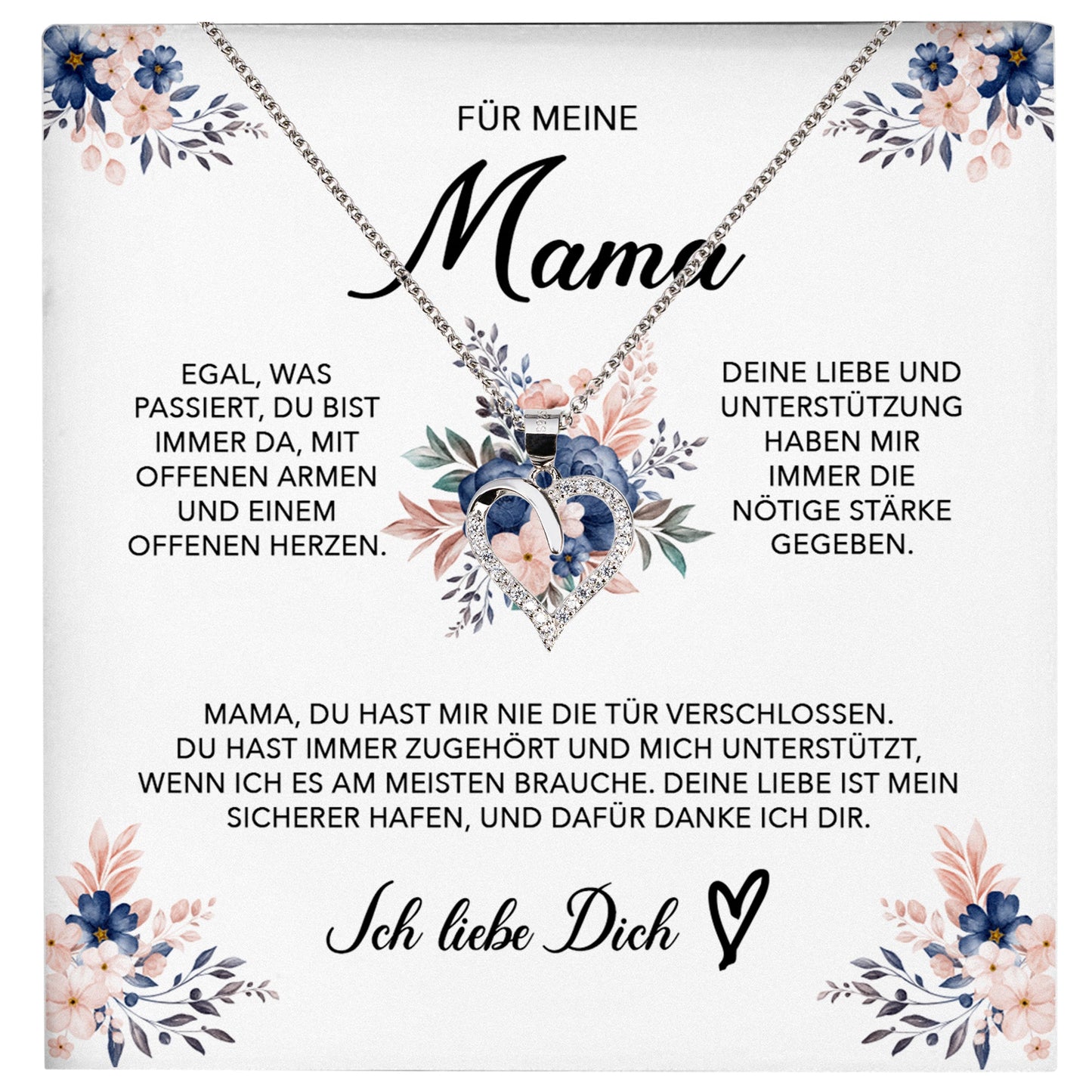 22Feels® Liebe Mama Geschenk Muttertag Geburtstag Silber 925/000 Herz Halskette Valentinstag Frauen Schmuck mit Karte Mutter Weihnachten Damen Collier Eltern-Schmuck mit Botschaftskarte - Herz21-22Feels