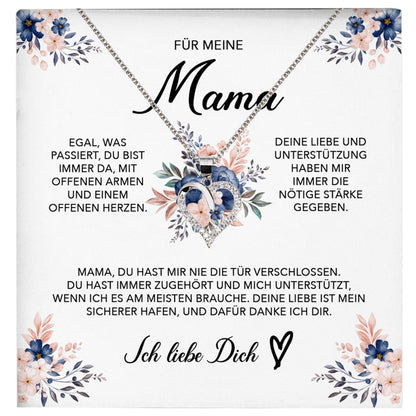 22Feels® Liebe Mama Geschenk Muttertag Geburtstag Silber 925/000 Herz Halskette Valentinstag Frauen Schmuck mit Karte Mutter Weihnachten Damen Collier Eltern-Schmuck mit Botschaftskarte - Herz21-22Feels