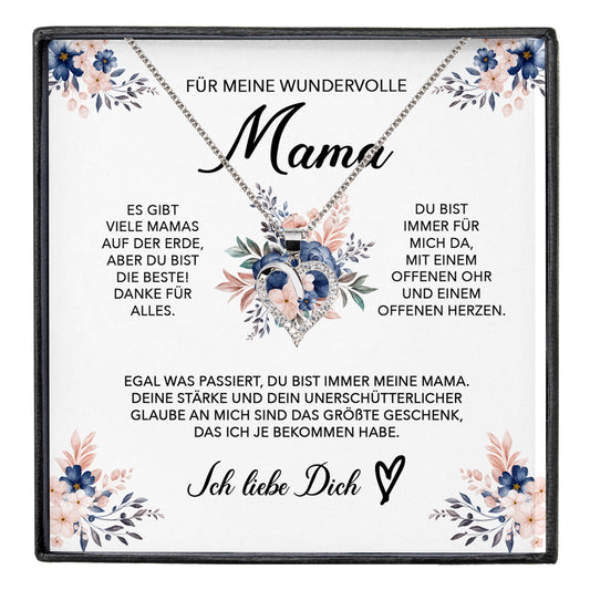 22Feels® Wundervolle Mama Geschenk Muttertag Geburtstag Silber 925/000 Herz Halskette Valentinstag Frauen Schmuck mit Karte Mutter Weihnachten Damen Collier Eltern-Schmuck mit Botschaftskarte - Herz21-22Feels