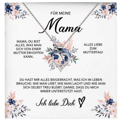 22Feels® Liebe Mama Geschenk Muttertag Geburtstag Silber 925/000 Herz Halskette Valentinstag Frauen Schmuck mit Karte Mutter Weihnachten Damen Collier Eltern-Schmuck mit Botschaftskarte - Herz21-22Feels