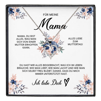 22Feels® Liebe Mama Geschenk Muttertag Geburtstag Silber 925/000 Herz Halskette Valentinstag Frauen Schmuck mit Karte Mutter Weihnachten Damen Collier Eltern-Schmuck mit Botschaftskarte - Herz21-22Feels