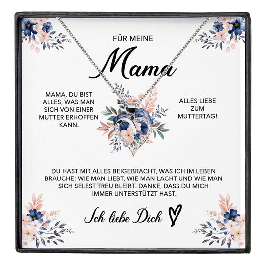 22Feels® Liebe Mama Geschenk Muttertag Geburtstag Silber 925/000 Herz Halskette Valentinstag Frauen Schmuck mit Karte Mutter Weihnachten Damen Collier Eltern-Schmuck mit Botschaftskarte - Herz21-22Feels