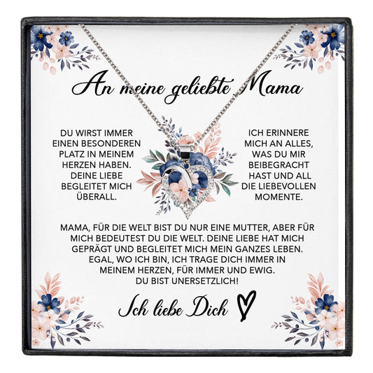 22Feels® Geliebte Mama Geschenk Muttertag Geburtstag Silber 925/000 Herz Halskette Valentinstag Frauen Schmuck mit Karte Mutter Weihnachten Damen Collier Eltern-Schmuck mit Botschaftskarte - Herz21-22Feels