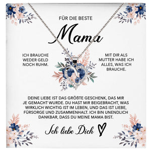 22Feels® Beste Mama Geschenk Muttertag Geburtstag Silber 925/000 Herz Halskette Valentinstag Frauen Schmuck mit Karte Mutter Weihnachten Damen Collier Eltern-Schmuck mit Botschaftskarte - Herz21-22Feels