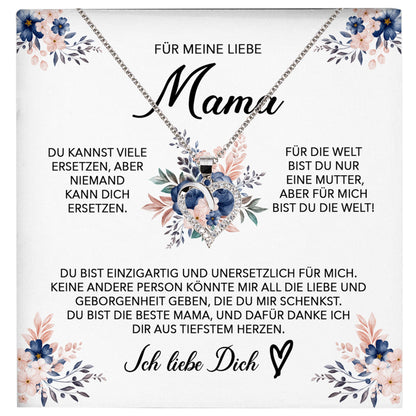22Feels® Liebe Mama Geschenk Muttertag Geburtstag Silber 925/000 Herz Halskette Valentinstag Frauen Schmuck mit Karte Mutter Weihnachten Damen Collier Eltern-Schmuck mit Botschaftskarte - Herz21-22Feels