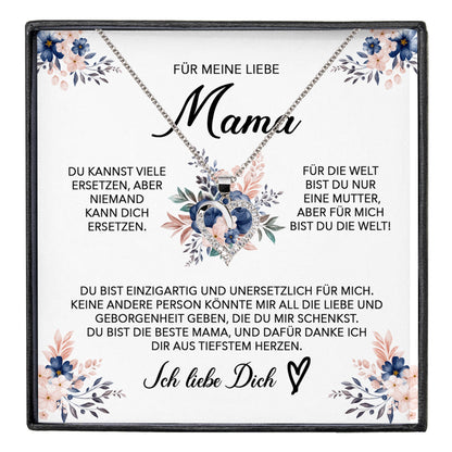 22Feels® Liebe Mama Geschenk Muttertag Geburtstag Silber 925/000 Herz Halskette Valentinstag Frauen Schmuck mit Karte Mutter Weihnachten Damen Collier Eltern-Schmuck mit Botschaftskarte - Herz21-22Feels