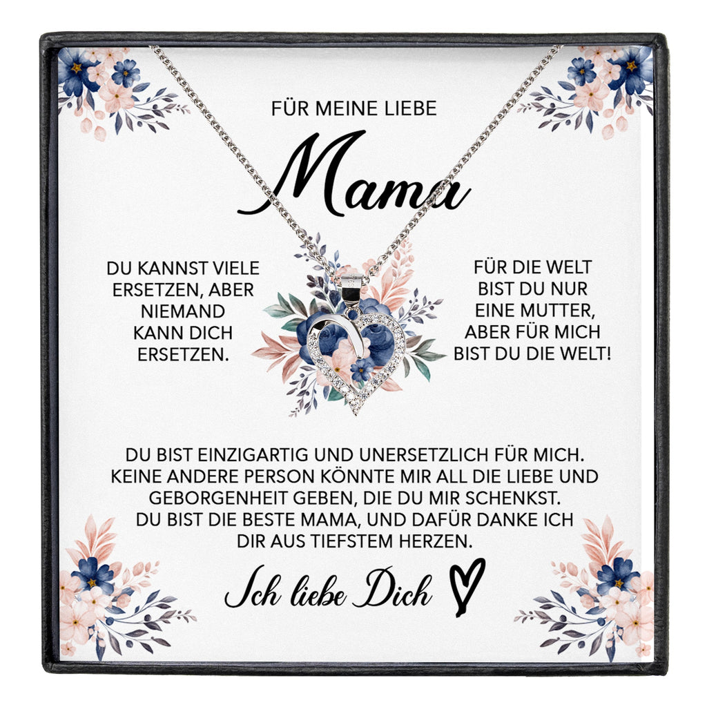 22Feels® Liebe Mama Geschenk Muttertag Geburtstag Silber 925/000 Herz Halskette Valentinstag Frauen Schmuck mit Karte Mutter Weihnachten Damen Collier Eltern-Schmuck mit Botschaftskarte - Herz21-22Feels