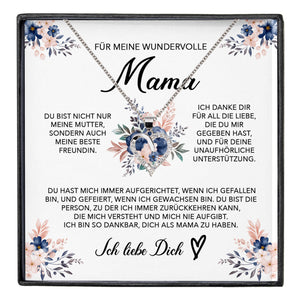 22Feels® Wundervolle Mama Geschenk Muttertag Geburtstag Silber 925/000 Herz Halskette Valentinstag Frauen Schmuck mit Karte Mutter Weihnachten Damen Collier Eltern-Schmuck mit Botschaftskarte - Herz21-22Feels
