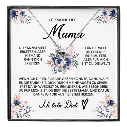 22Feels® Liebe Mama Geschenk Muttertag Geburtstag Silber 925/000 Herz Halskette Valentinstag Frauen Schmuck mit Karte Mutter Weihnachten Damen Collier Eltern-Schmuck mit Botschaftskarte - Herz21-22Feels