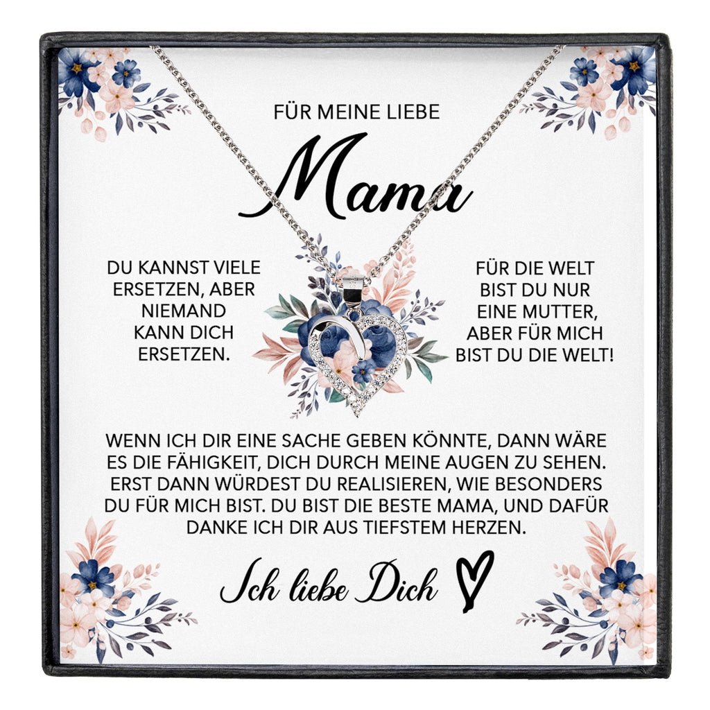22Feels® Liebe Mama Geschenk Muttertag Geburtstag Silber 925/000 Herz Halskette Valentinstag Frauen Schmuck mit Karte Mutter Weihnachten Damen Collier Eltern-Schmuck mit Botschaftskarte - Herz21-22Feels