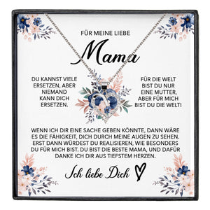 22Feels® Liebe Mama Geschenk Muttertag Geburtstag Silber 925/000 Herz Halskette Valentinstag Frauen Schmuck mit Karte Mutter Weihnachten Damen Collier Eltern-Schmuck mit Botschaftskarte - Herz21-22Feels