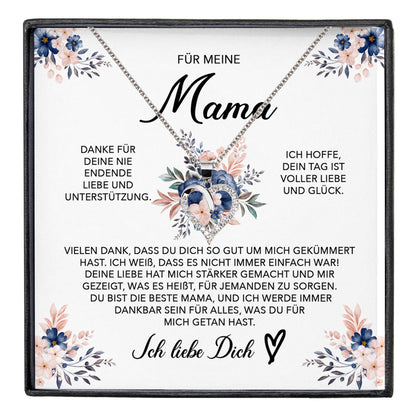 22Feels® Liebe Mama Geschenk Muttertag Geburtstag Silber 925/000 Herz Halskette Valentinstag Frauen Schmuck mit Karte Mutter Weihnachten Damen Collier Eltern-Schmuck mit Botschaftskarte - Herz21-22Feels