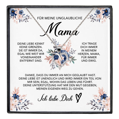 22Feels® Unglaubliche Mama Geschenk Muttertag Geburtstag Silber 925/000 Herz Halskette Valentinstag Frauen Schmuck mit Karte Mutter Weihnachten Damen Collier Eltern-Schmuck mit Botschaftskarte - Herz21-22Feels