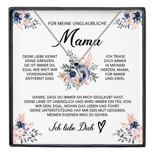 22Feels® Unglaubliche Mama Geschenk Muttertag Geburtstag Silber 925/000 Herz Halskette Valentinstag Frauen Schmuck mit Karte Mutter Weihnachten Damen Collier Eltern-Schmuck mit Botschaftskarte - Herz21-22Feels