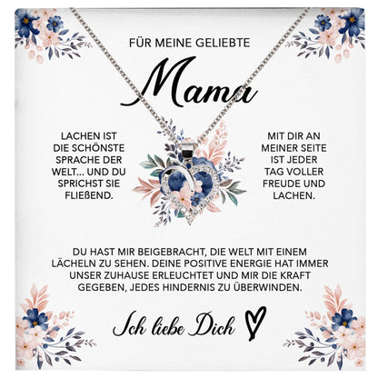 22Feels® Geliebte Mama Geschenk Muttertag Geburtstag Silber 925/000 Herz Halskette Valentinstag Frauen Schmuck mit Karte Mutter Weihnachten Damen Collier Eltern-Schmuck mit Botschaftskarte - Herz21-22Feels