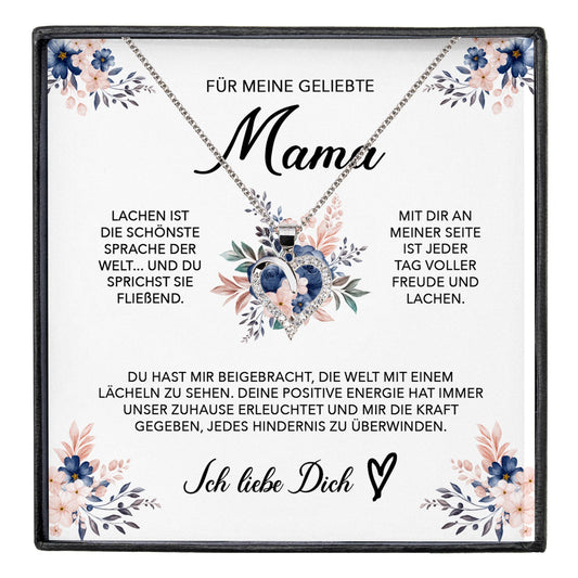 22Feels® Geliebte Mama Geschenk Muttertag Geburtstag Silber 925/000 Herz Halskette Valentinstag Frauen Schmuck mit Karte Mutter Weihnachten Damen Collier Eltern-Schmuck mit Botschaftskarte - Herz21-22Feels