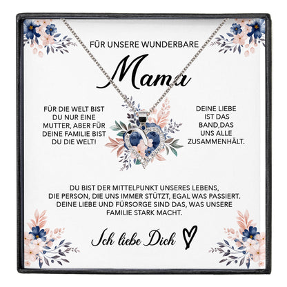 22Feels® Unsere Mama Geschenk Muttertag Geburtstag Silber 925/000 Herz Halskette Valentinstag Frauen Schmuck mit Karte Mutter Weihnachten Damen Collier Eltern-Schmuck mit Botschaftskarte - Herz21-22Feels