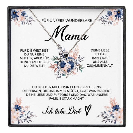 22Feels® Unsere Mama Geschenk Muttertag Geburtstag Silber 925/000 Herz Halskette Valentinstag Frauen Schmuck mit Karte Mutter Weihnachten Damen Collier Eltern-Schmuck mit Botschaftskarte - Herz21-22Feels