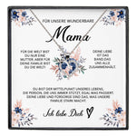 22Feels® Unsere Mama Geschenk Muttertag Geburtstag Silber 925/000 Herz Halskette Valentinstag Frauen Schmuck mit Karte Mutter Weihnachten Damen Collier Eltern-Schmuck mit Botschaftskarte - Herz21-22Feels