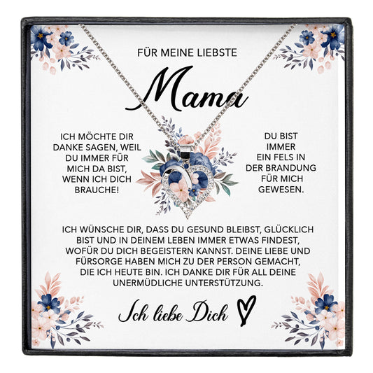 22Feels® Liebste Mama Geschenk Muttertag Geburtstag Silber 925/000 Herz Halskette Valentinstag Frauen Schmuck mit Karte Mutter Weihnachten Damen Collier Eltern-Schmuck mit Botschaftskarte - Herz21-22Feels