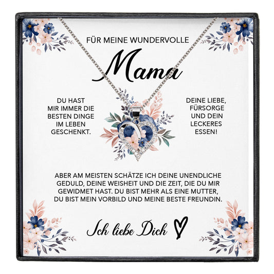 22Feels® Wundervolle Mama Geschenk Muttertag Geburtstag Silber 925/000 Herz Halskette Valentinstag Frauen Schmuck mit Karte Mutter Weihnachten Damen Collier Eltern-Schmuck mit Botschaftskarte - Herz21-22Feels