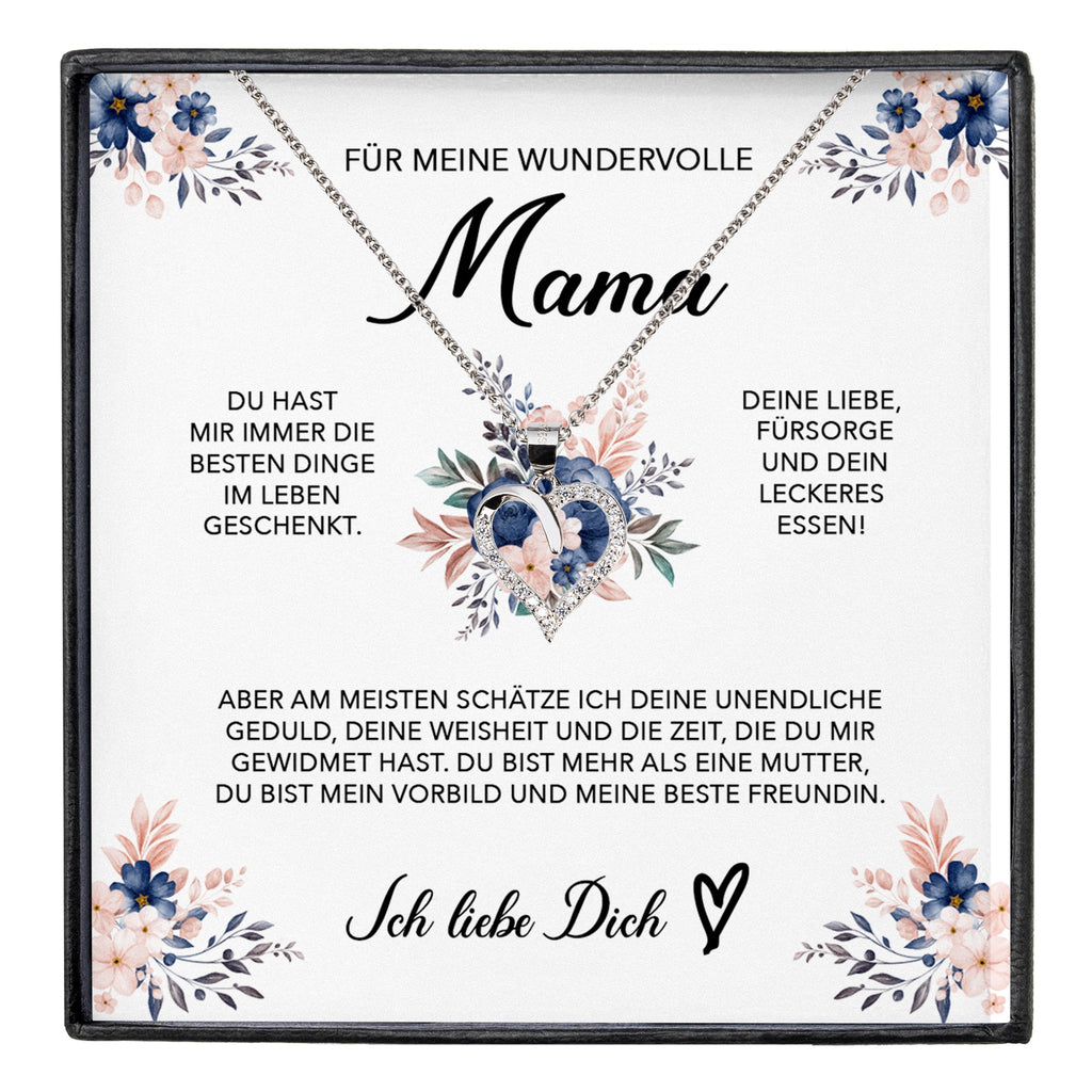 22Feels® Wundervolle Mama Geschenk Muttertag Geburtstag Silber 925/000 Herz Halskette Valentinstag Frauen Schmuck mit Karte Mutter Weihnachten Damen Collier Eltern-Schmuck mit Botschaftskarte - Herz21-22Feels