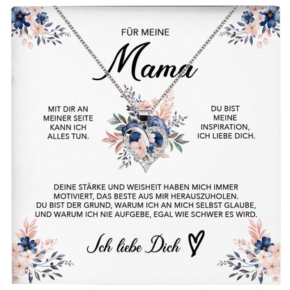 22Feels® Für Meine Mama Geschenk Muttertag Geburtstag Silber 925/000 Herz Halskette Valentinstag Frauen Schmuck mit Karte Mutter Weihnachten Damen Collier Eltern-Schmuck mit Botschaftskarte - Herz21-22Feels