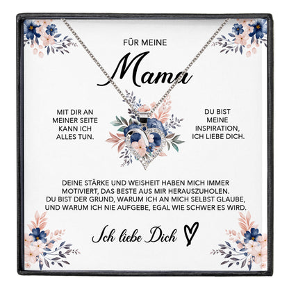 22Feels® Für Meine Mama Geschenk Muttertag Geburtstag Silber 925/000 Herz Halskette Valentinstag Frauen Schmuck mit Karte Mutter Weihnachten Damen Collier Eltern-Schmuck mit Botschaftskarte - Herz21-22Feels