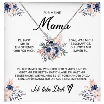 22Feels® Für Meine Mama Geschenk Muttertag Geburtstag Silber 925/000 Herz Halskette Valentinstag Frauen Schmuck mit Karte Mutter Weihnachten Damen Collier Eltern-Schmuck mit Botschaftskarte - Herz21-22Feels