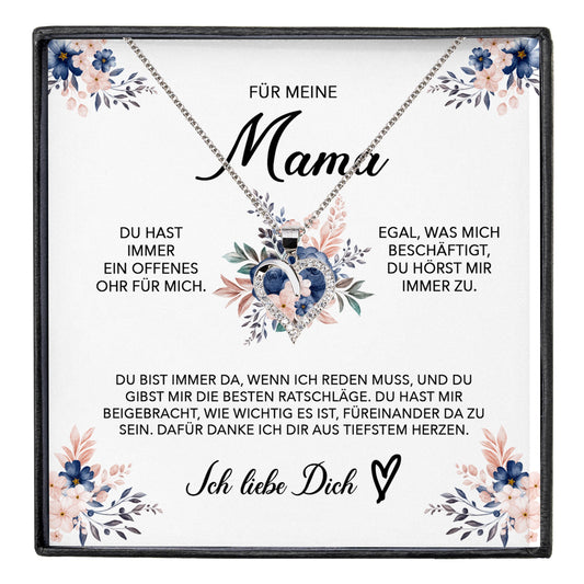 22Feels® Für Meine Mama Geschenk Muttertag Geburtstag Silber 925/000 Herz Halskette Valentinstag Frauen Schmuck mit Karte Mutter Weihnachten Damen Collier Eltern-Schmuck mit Botschaftskarte - Herz21-22Feels