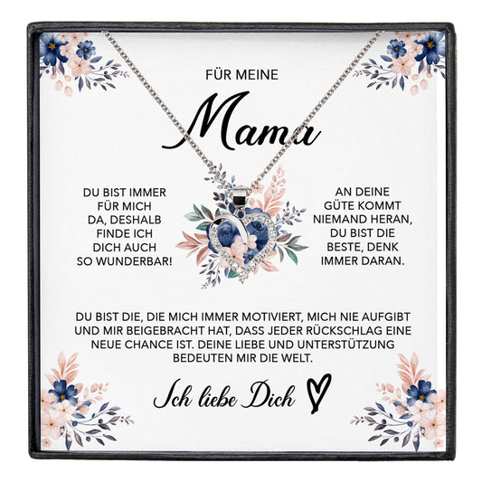 22Feels® Für Meine Mama Geschenk Muttertag Geburtstag Silber 925/000 Herz Halskette Valentinstag Frauen Schmuck mit Karte Mutter Weihnachten Damen Collier Eltern-Schmuck mit Botschaftskarte - Herz21-22Feels