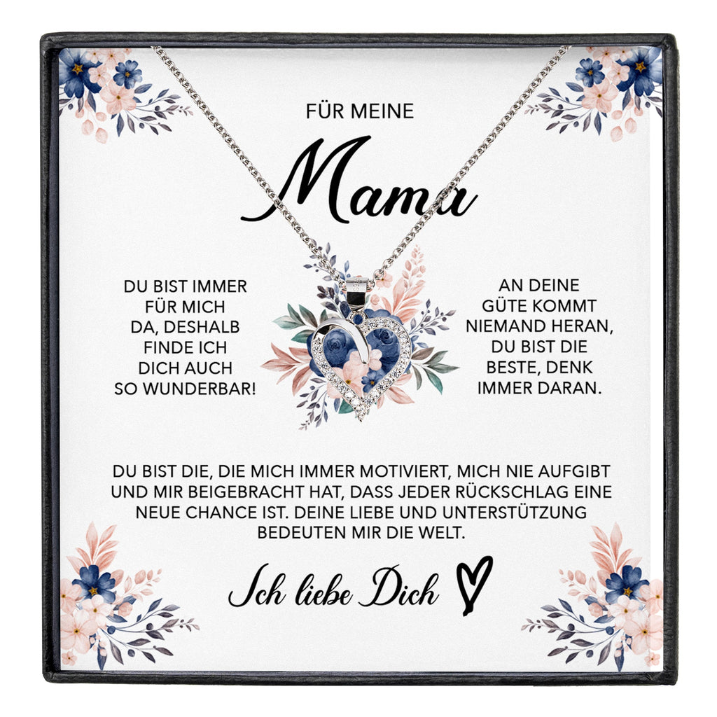 22Feels® Für Meine Mama Geschenk Muttertag Geburtstag Silber 925/000 Herz Halskette Valentinstag Frauen Schmuck mit Karte Mutter Weihnachten Damen Collier Eltern-Schmuck mit Botschaftskarte - Herz21-22Feels