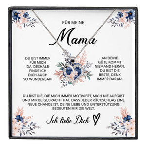 22Feels® Für Meine Mama Geschenk Muttertag Geburtstag Silber 925/000 Herz Halskette Valentinstag Frauen Schmuck mit Karte Mutter Weihnachten Damen Collier Eltern-Schmuck mit Botschaftskarte - Herz21-22Feels